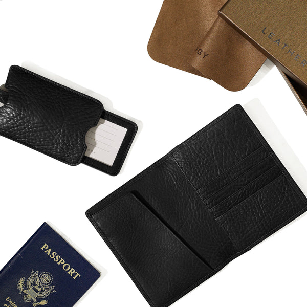 2-new-Deluxe-Passport-Cover-Luggage-Tag-Set-Black-P18-505-1