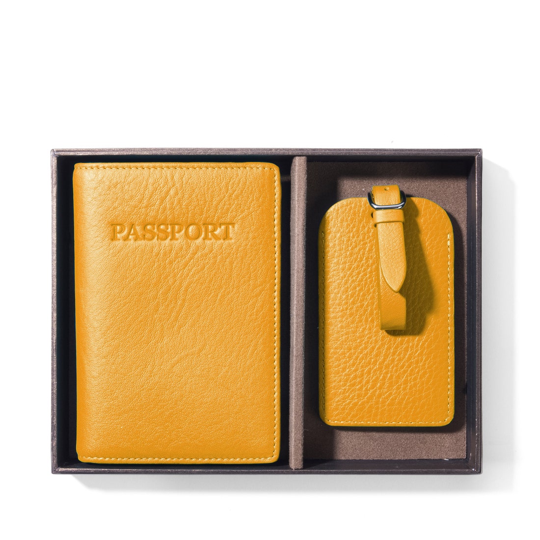 Personalized Leather Passport Set