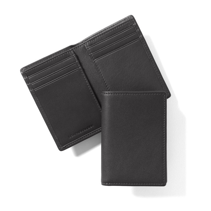 Leatherology Black Onyx Men's Vertical Bifold Wallet